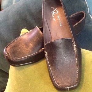 Aerosoles A2  Stitch N Turn black loafers